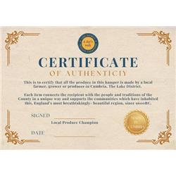 FREE! Our Certificate of Authenticity